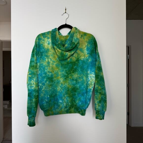 Big Bud Press Tie Dye Green Lagoon Magic Waters Cotton Hoodie Size XS - Picture 2 of 3